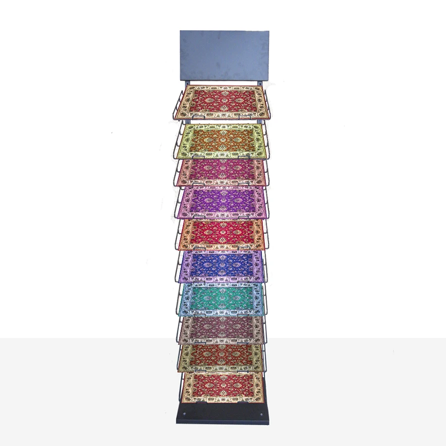 Manufacturer Carpet Rug Holder Display Rack Metal Shelves Display Stand for Sale Floor Standing