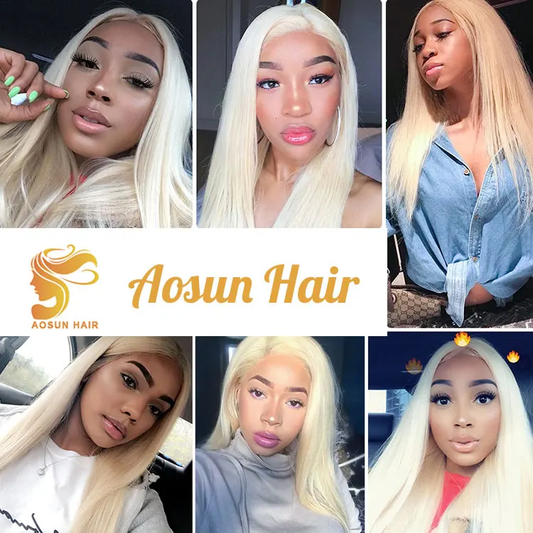 Blonde And Black Ombre Frontal\Front Lace Wigs, Afro 32\30\60 Inch 613 Blonde Wig, Human Hair Lace Front Wig Blonde
