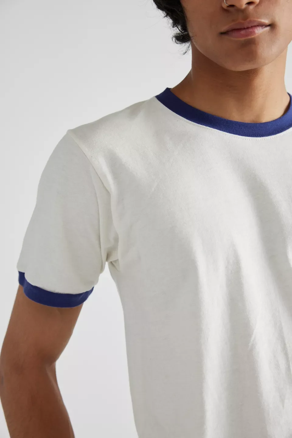 2024 popular contrast two color tshirts custom label pima cotton elastic soft men t shirt