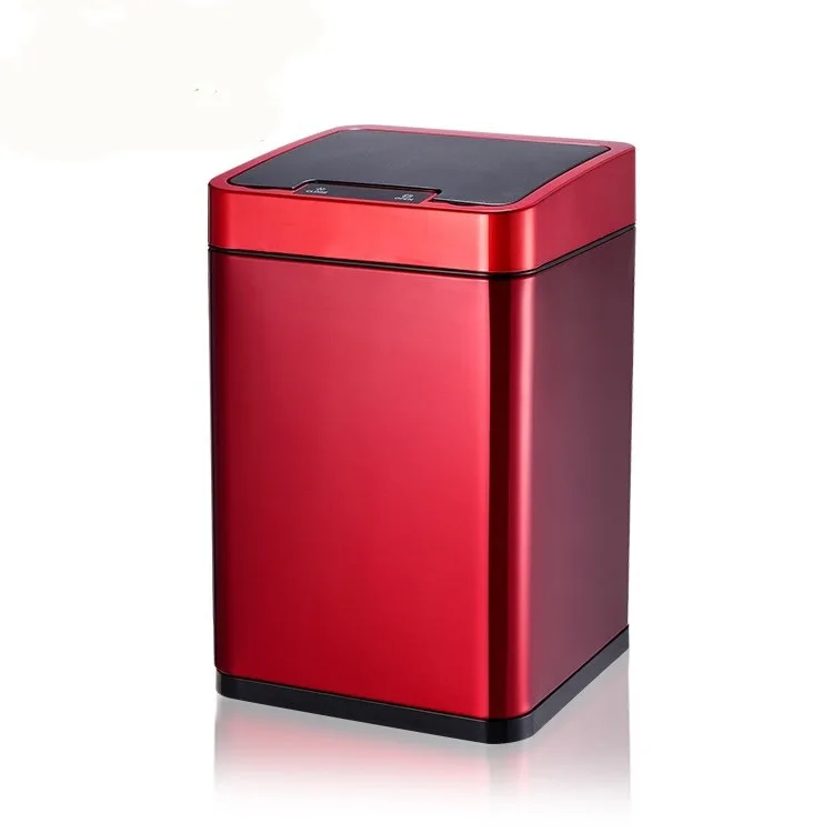 Square smart trash can Office Home creative rechargeable automatic induction trash can with lid Manufacturer
