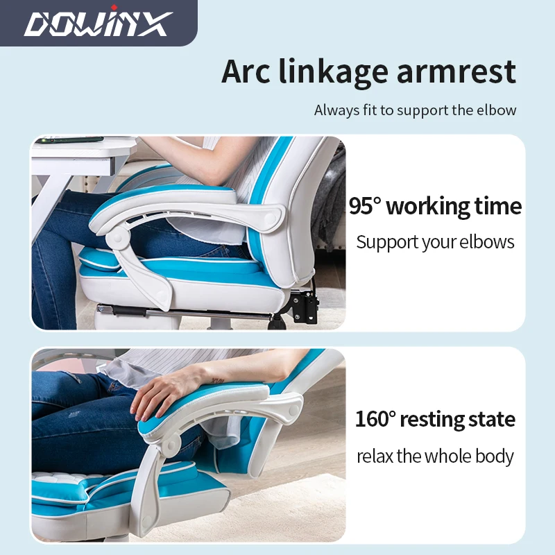 Wide Back Ergonomic Chair Youth Color Matching Gaming Chair with Footrest