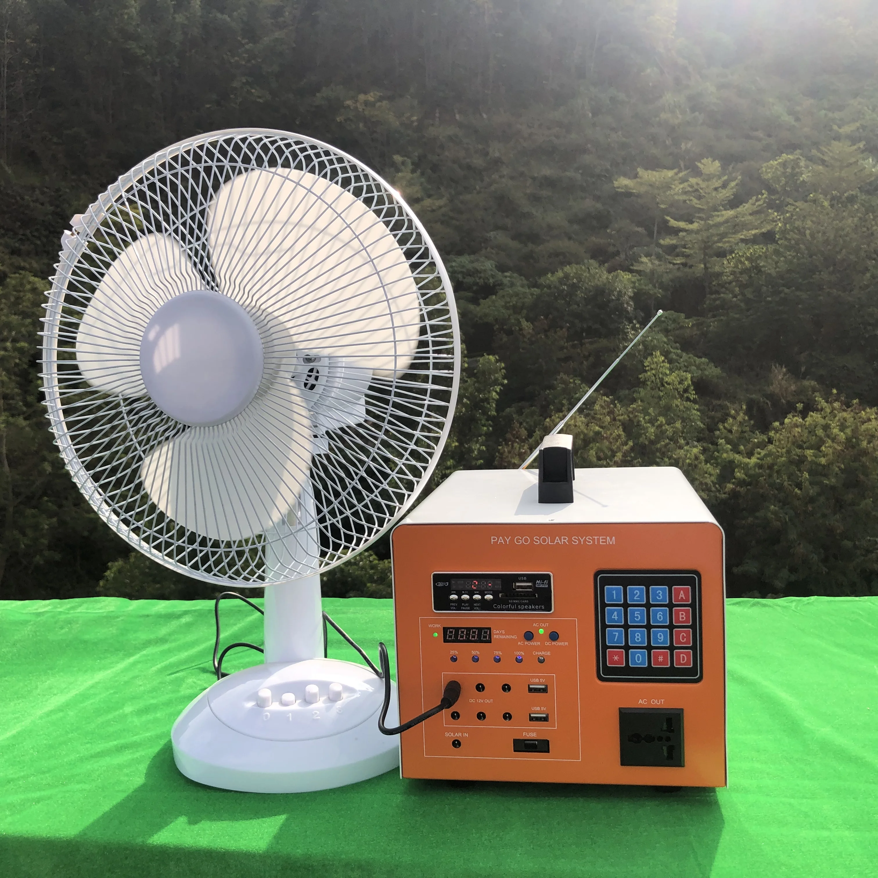 
12v dc solar motor ceiling rechargeable stand fan with led light air cooling 16inch Brushless Electric Powered 