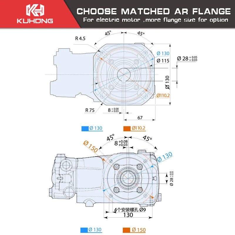KUHONG 150Bar 70.0L/min Industrial OEM High Pressure Washer Pump Car Wash Equipment Ar Car Washer Pump