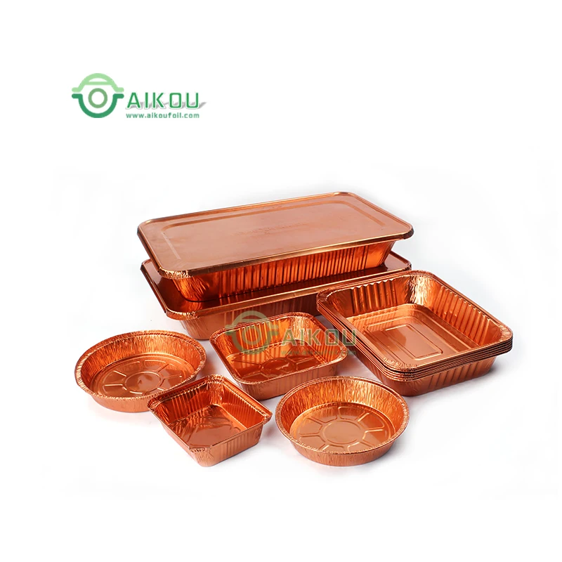  Half-size disposable Aluminum foil pans baking food aluminum tray with plastic lid takeaway Foil