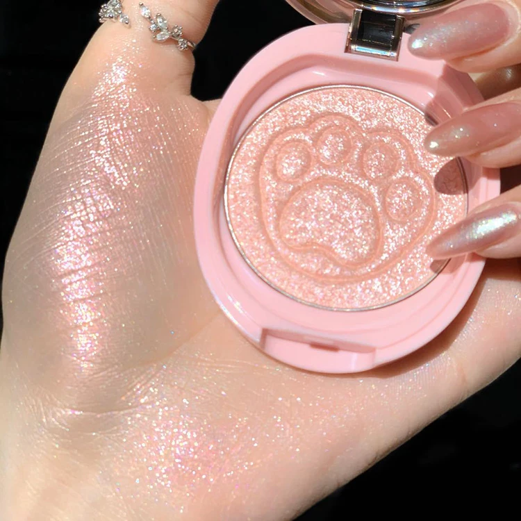 Долговечная веганская хайлайтер частная этикетка макияж осветляет красоту 3 вида цветов прессованный пигмент хайлайтер