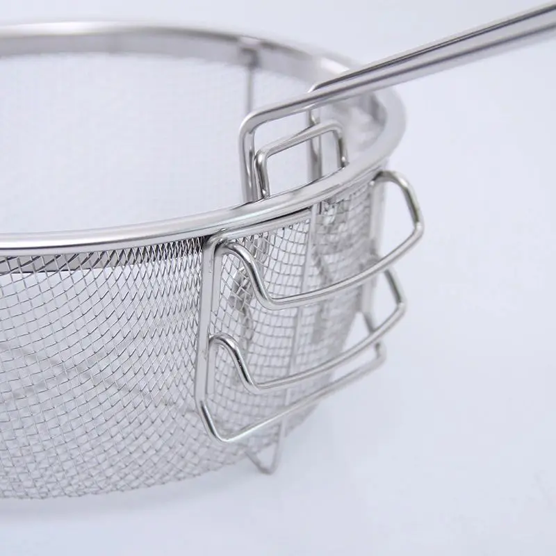 Factory Manufacture Folable Fry Basket Stainless Steel Mesh Deep Fryer Basket