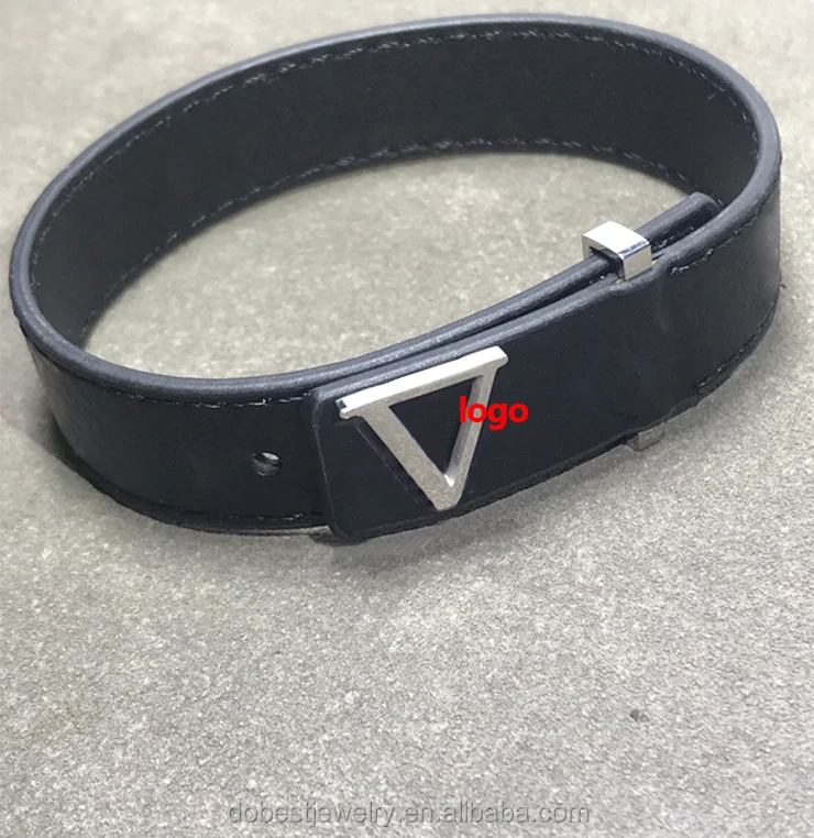 Wholesale Luxury Brand Designer Adjustable Monogram Bracelet Men Leather Letter V Slim Bracelet
