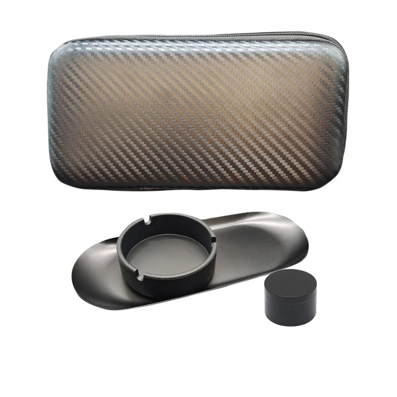 Travel Kit Cigar Ashtray Herb Grinder Smoking Accessories Rolling Tray Set Tobacco Grinder Smoking Kit