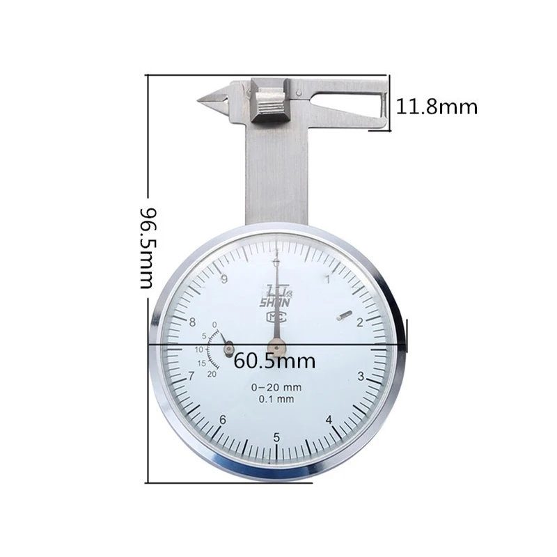 Wholesale 0-20mm precision jewelry thickness measuring gauge caliper leather gemstone beads measure dial gauge