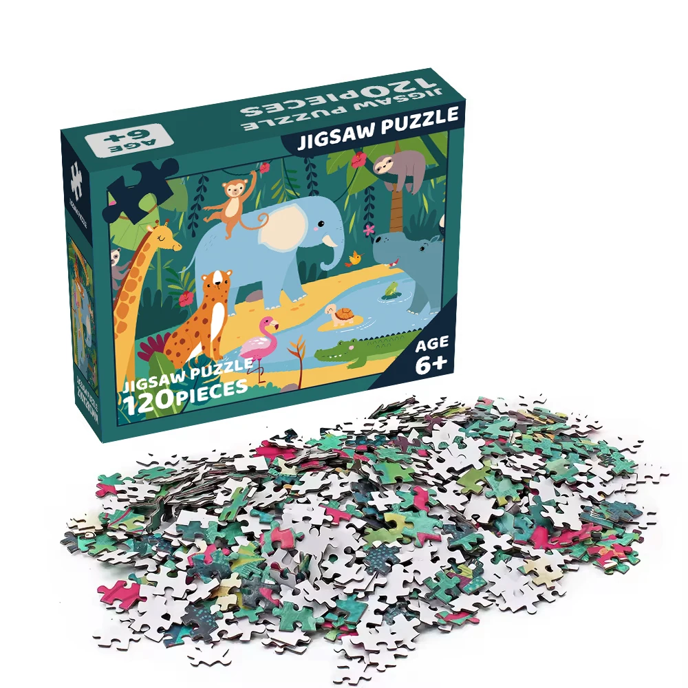 Custom cute illustrated jigsaw puzzle games for kids with low difficulty jigsaw puzzle 10 30 50 100 pieces jigsaw puzzle