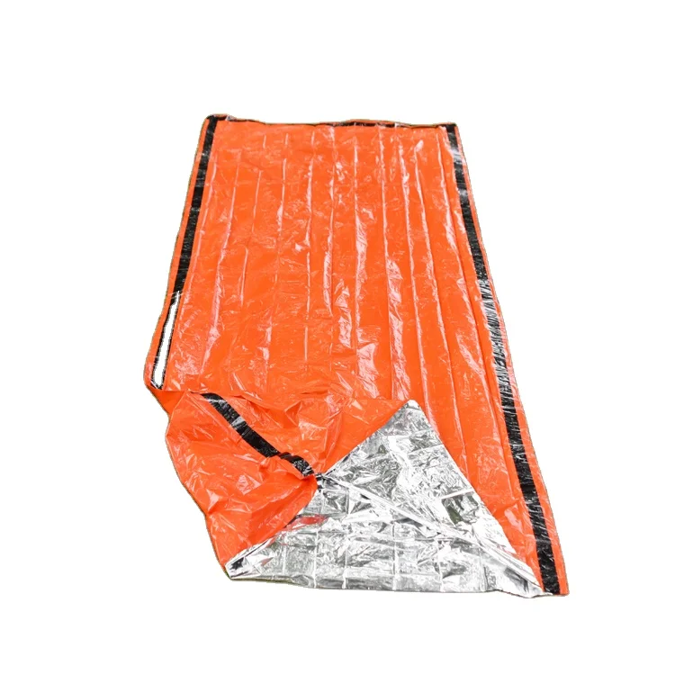 Camping survival kits silver Orange bivvy tear resistance emergency sleeping bag