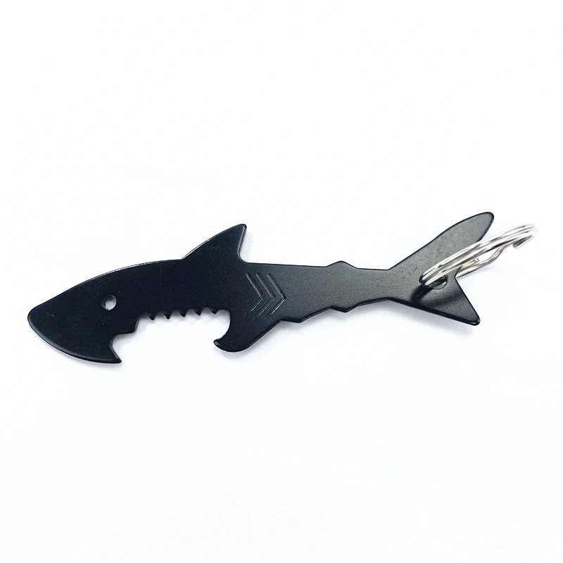 KBPN038 Shark-shaped bottle opener aluminum alloy multi-purpose cartoon beer key chain