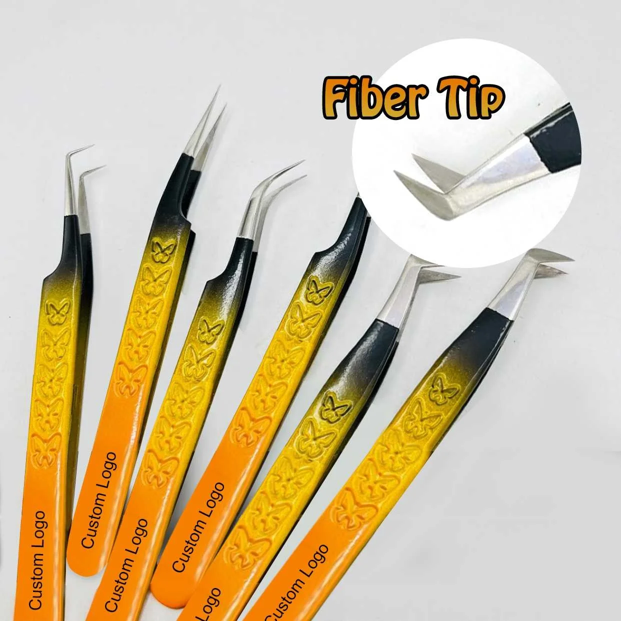 Eyelash Applicator Tweezers Beauty Tool Stainless Steel Laah Tweezers Plier 45 90 Degree fiber tip tweezers