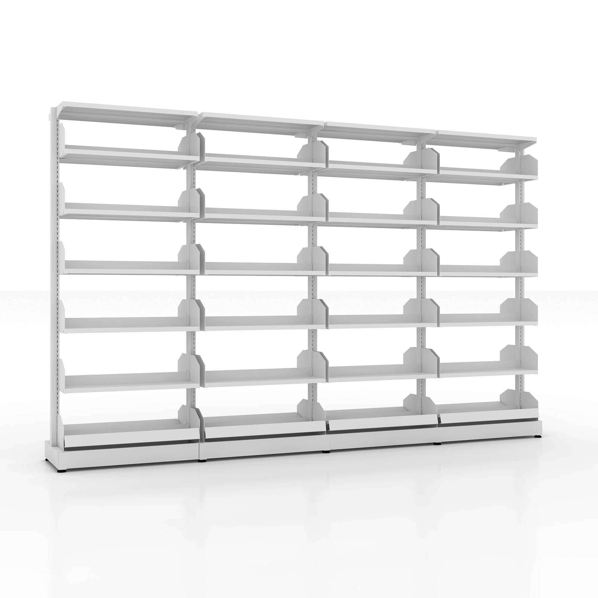 Multi-functional Metal Storage Knock Down School Library Commercial  Bookshelf with movable shelves