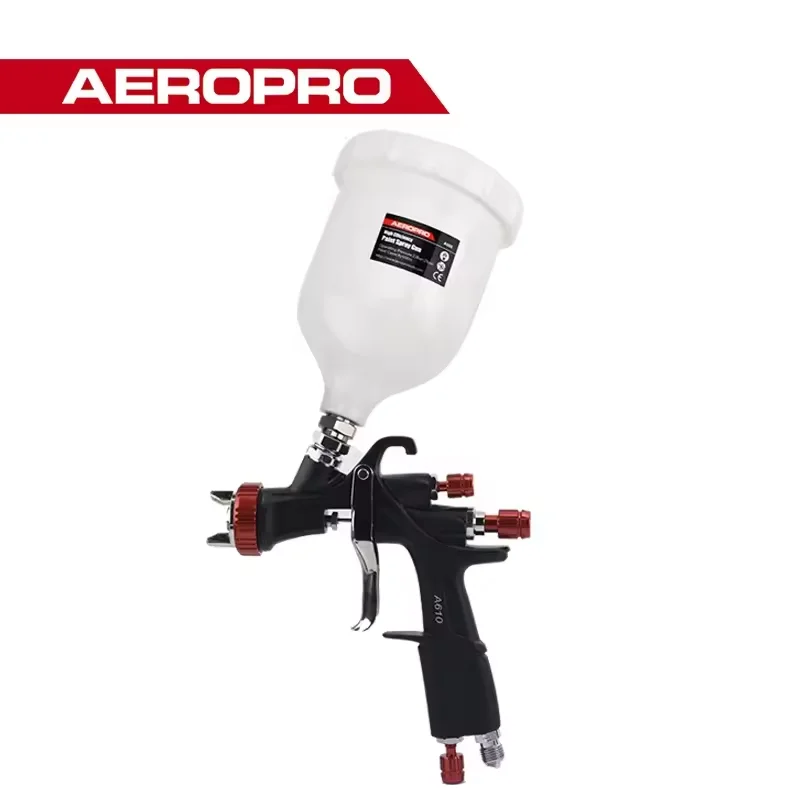 AEROPRO A610 1.3/1.7/2.0 mm Spray Gun High Quality LVLP Air Paint Spray Pistolet Gravity Feed 600ml Cup