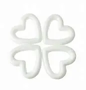 Белый пенопластовый венок с двумя сердцами из пенополистирола