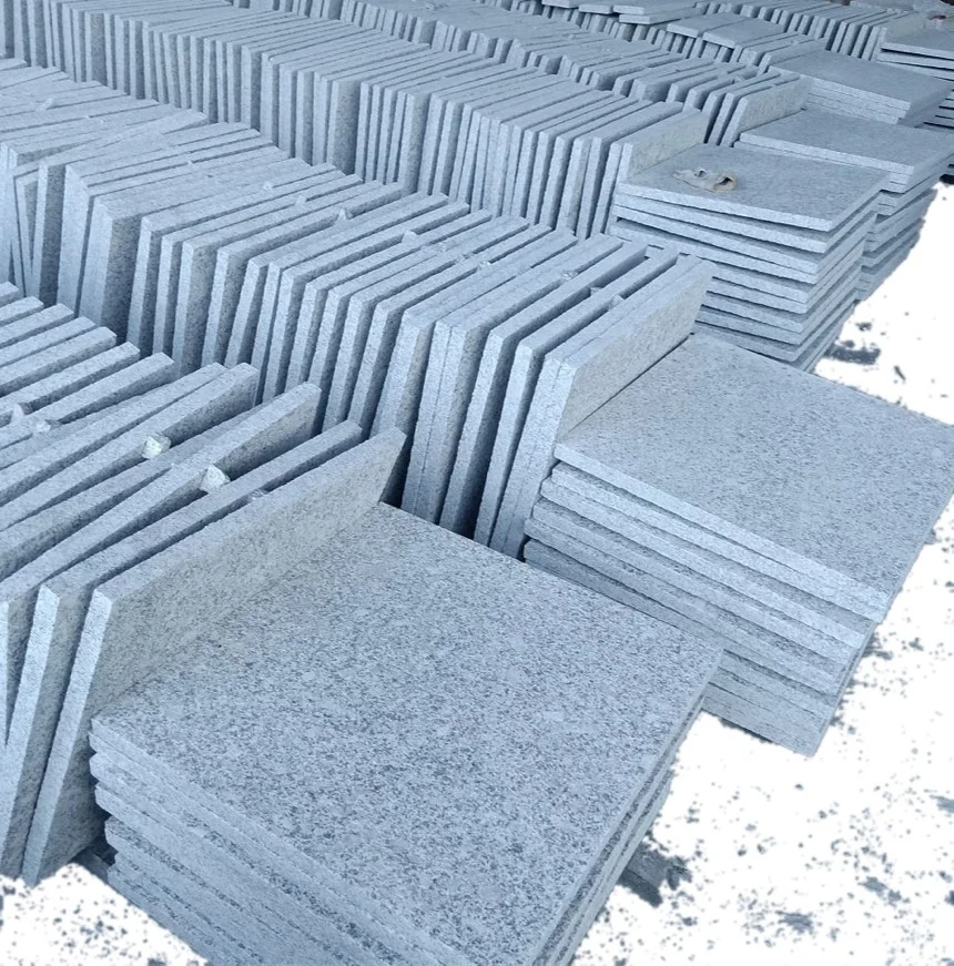 Granite tiles G602 bush hammered finish cheap paving stone flooring own factory