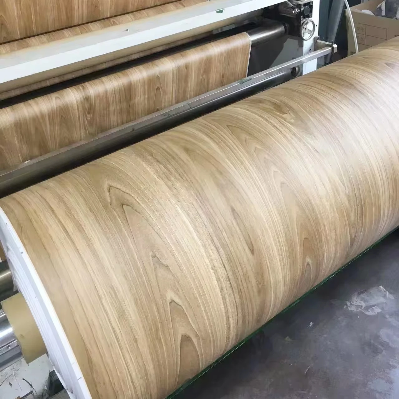 Natural Wood Grain Design  PVC Sheet Rich Layer  For Door Cabinet  Decorative PVC Film For Wall Laminating Machine Vacuum Press