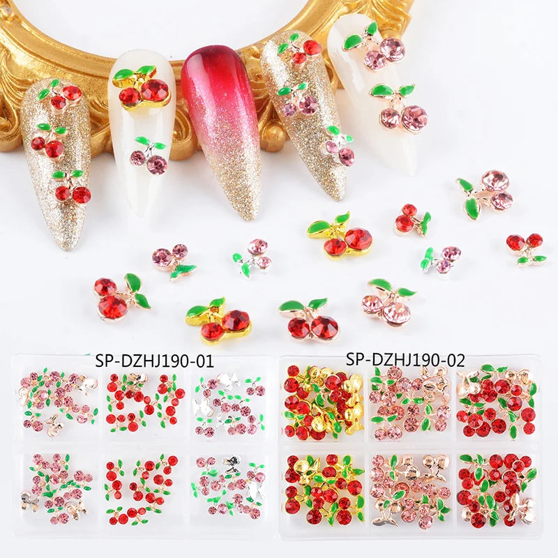 3D Colorful Cherry Kawaii Nail Art Nail Rhinestone Accessories Charms