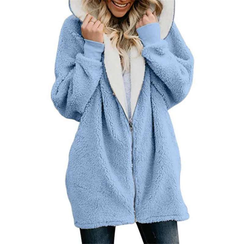 Lamb velvet hooded women long winter jacket 2021 autumn and winter new plus size 5XL warm outwear coat female