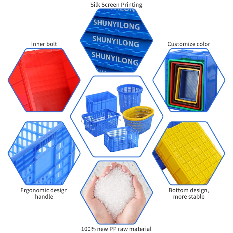Farm Use Equipment Chicken Transport Cage Chick Turnover Box Poultry Plastic Transport Crate for Duck Pigeon