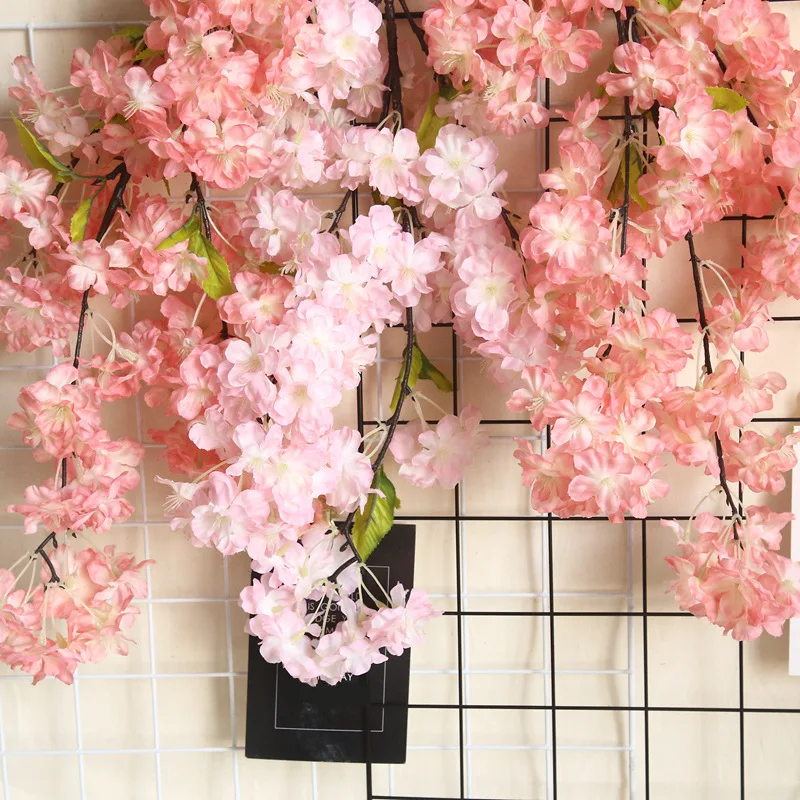 Artificial Cherry Blossom Branch Yunnan Wholesale Factory Long Stem Hot Selling Wedding Decoration Artificial Cherry Blossom