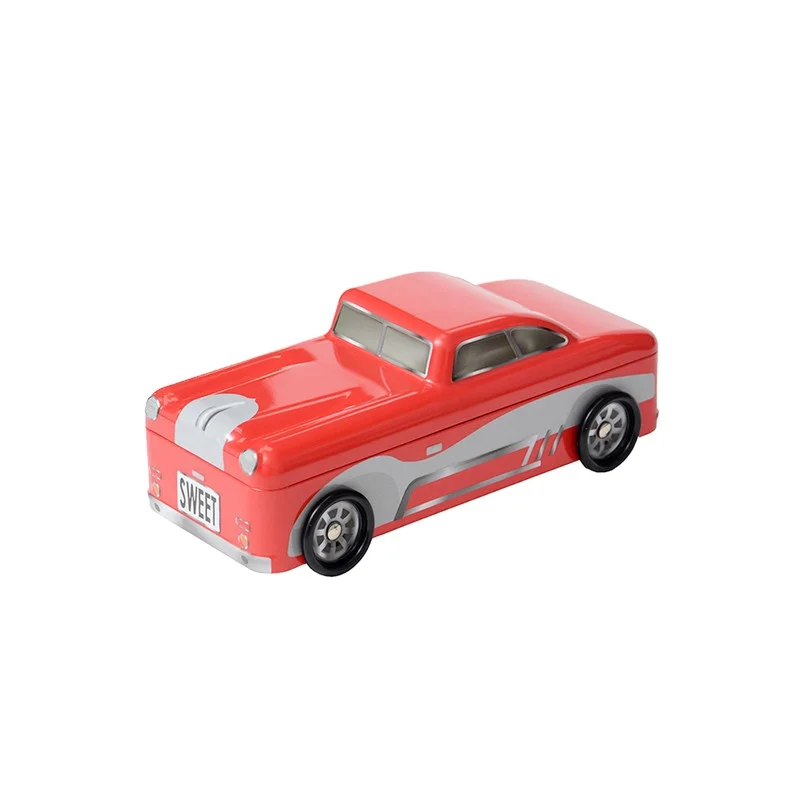 Car shape tin money box coin bank with lock and Coin slit tinplate car box with wheels