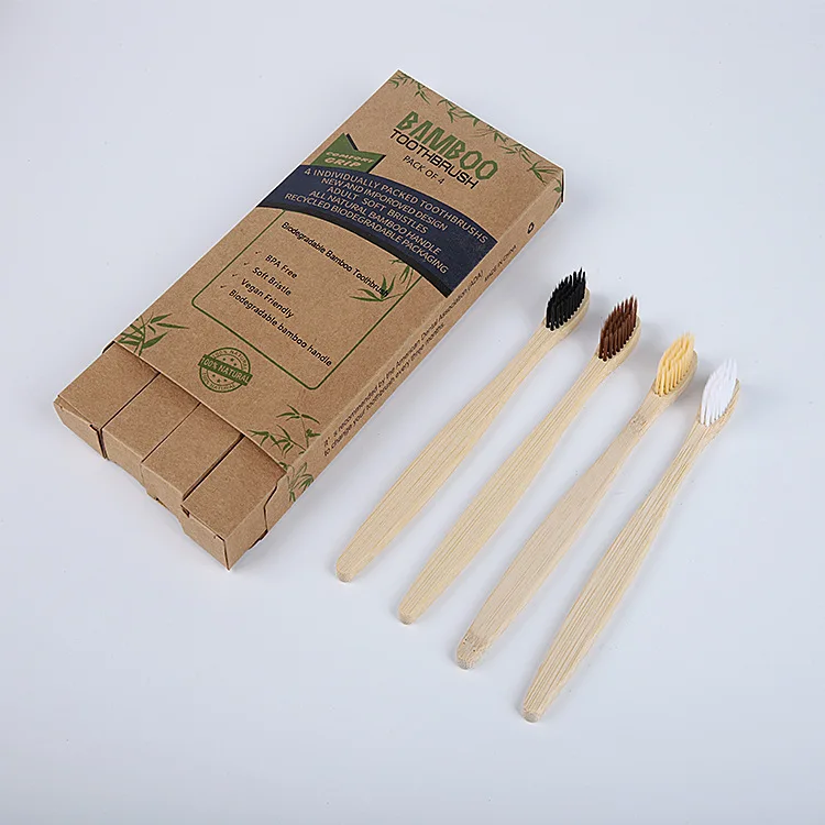 Wholesale Independent Packaging Adult Toothbrush High Quality Bamboo Charcoal Soft Bristle Toothbrush For Travel