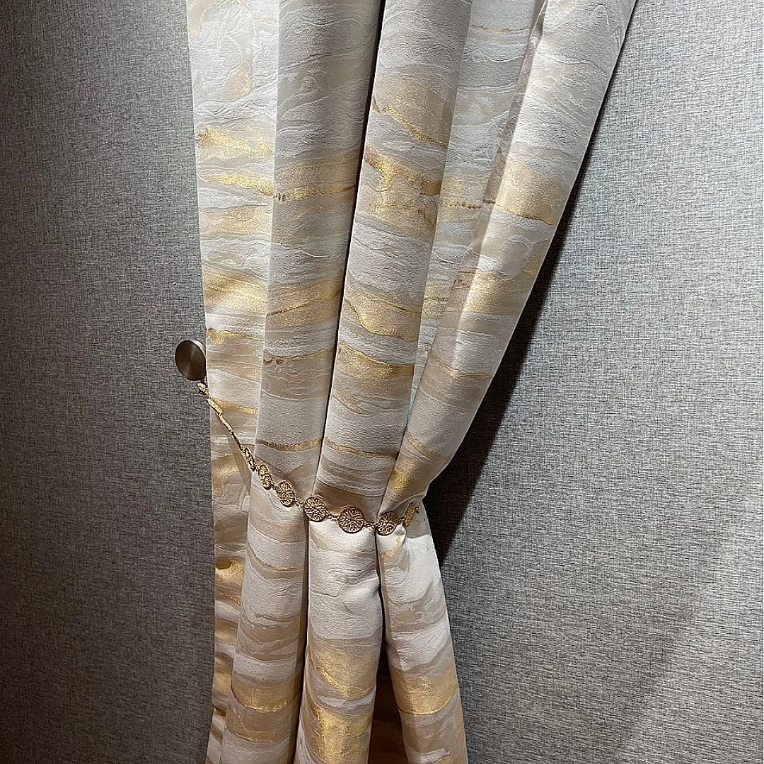 Luxury Striped Wave Texture 3D Design-K Jacquard Blackout Curtain Fabric for Living Room Bedroom Embroidered Curtains