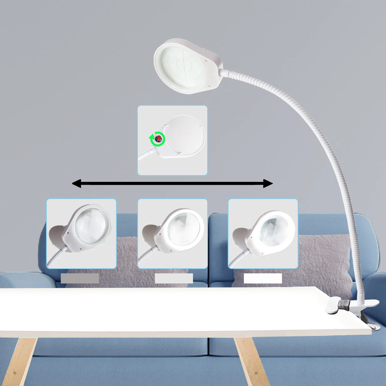 
PD-5S 10X Illuminated Magnifier LED Magnifying Glass for Soldering Iron Repair/Table Lamp/Skiled Lamp Magnifying Glass 