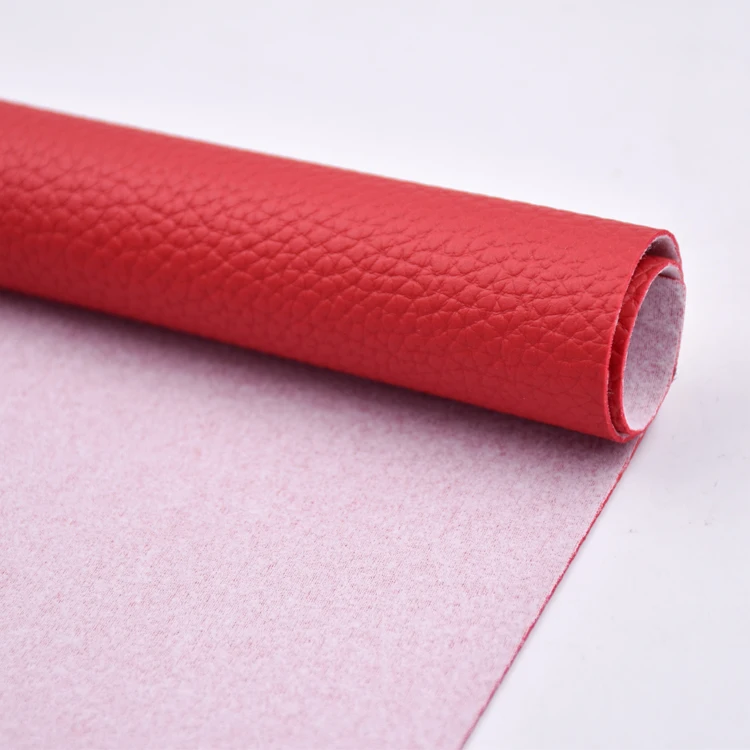 Durability Litchi Embossed Pattern PVC Artificial Leather And Materials Suppliers for Handbag