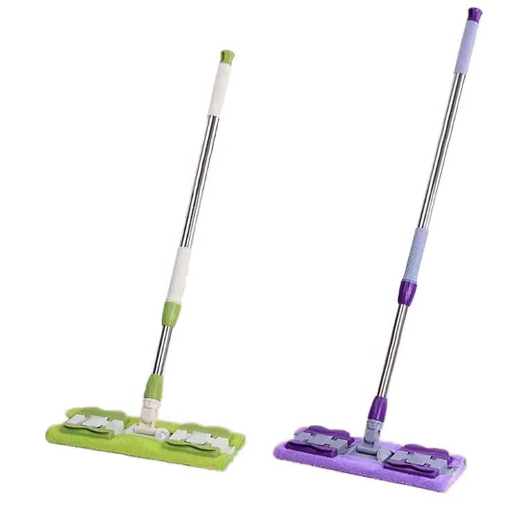 IMAXX Magic Lazy Clip Foldable Steel Pole Rectangle Household Floor Cleaning Tool with Square Foldable Handle Hands-Free Mop