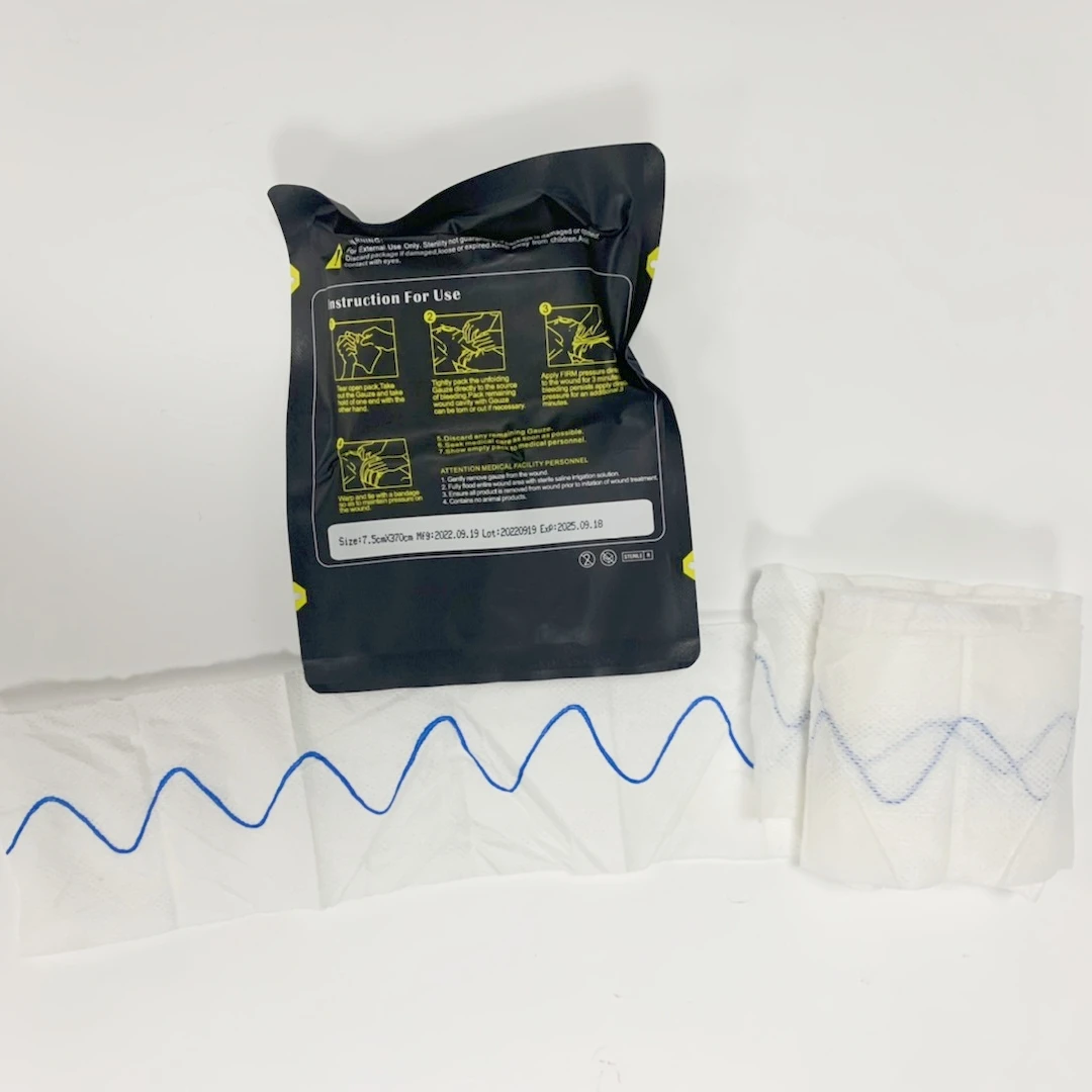 7.5*370cm Tactikal Ifak Z-Shaped Z Fold Kaolin Gemostatic Gauze For Homestatic