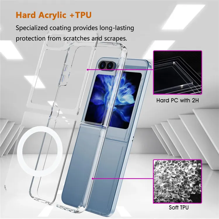 Trending-Hot-Products 2023 Transparent Magnetic Cell Phone Protective Case Cover For Samsung Galaxy Z Fold 5 4 3 Case 5G Magsafe