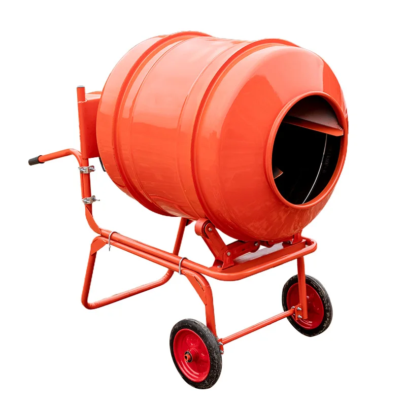 Mini Portable Concrete Mixer 400L Electric Small Mixer Hand Push Drum Mortar Mixer Indoor and Outdoor Mud Concrete Mixing Tank