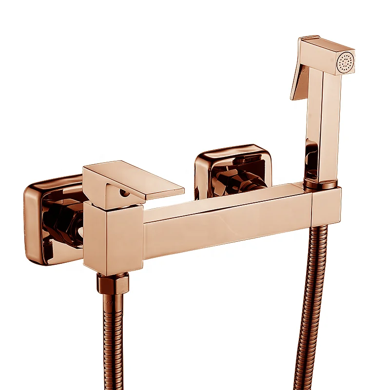 Wall Mount Brass Single Handle Muslim Shattaf Faucet Bathroom Shower Mixer Bidet Spray Set