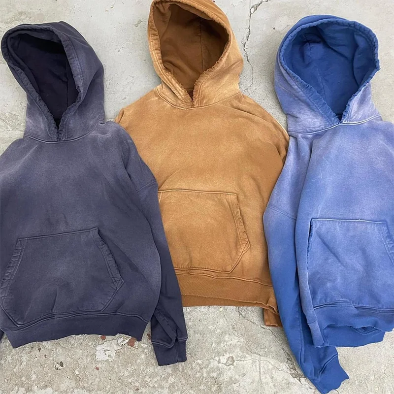 DEC 2023 Men Hoodie Vintage Oversized Drop Shoulder Unisex Custom Acid Washing Custom Logo Heavyweight HIgh Quality Hoodies