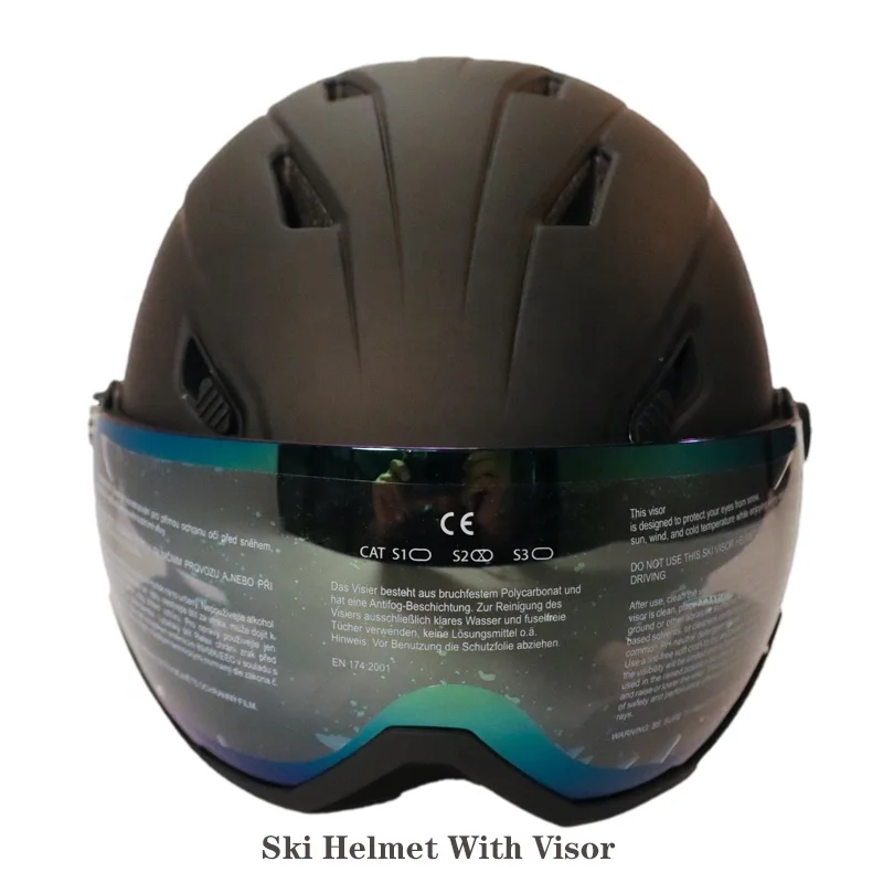 CE EN1077 Approved Light Weight Adjustable Vents Ski Helmets with Visor Protective Gear for Skiing Snowboarding Cycling