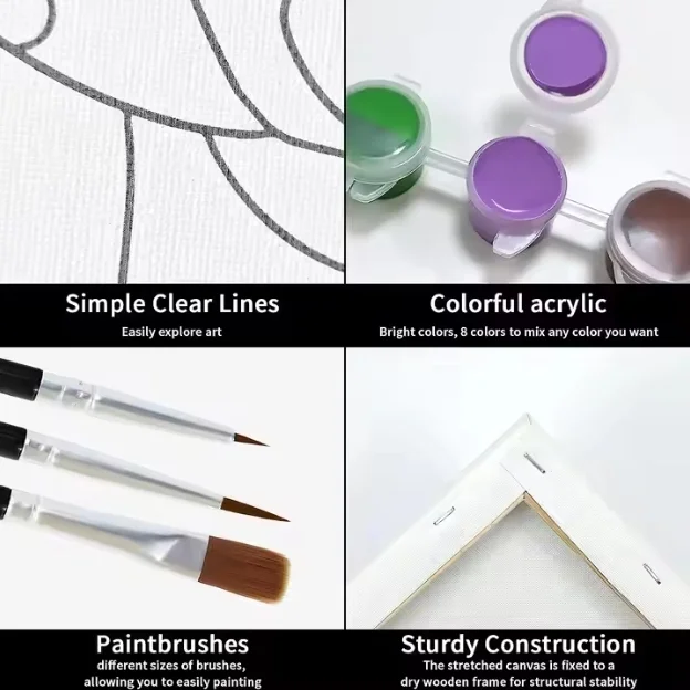 DIY Acrylic Paint Adult Figures on Canvas, Press Numbers Painting Adult Acrylic Kit, Adult Canvas Digital Oil Painting