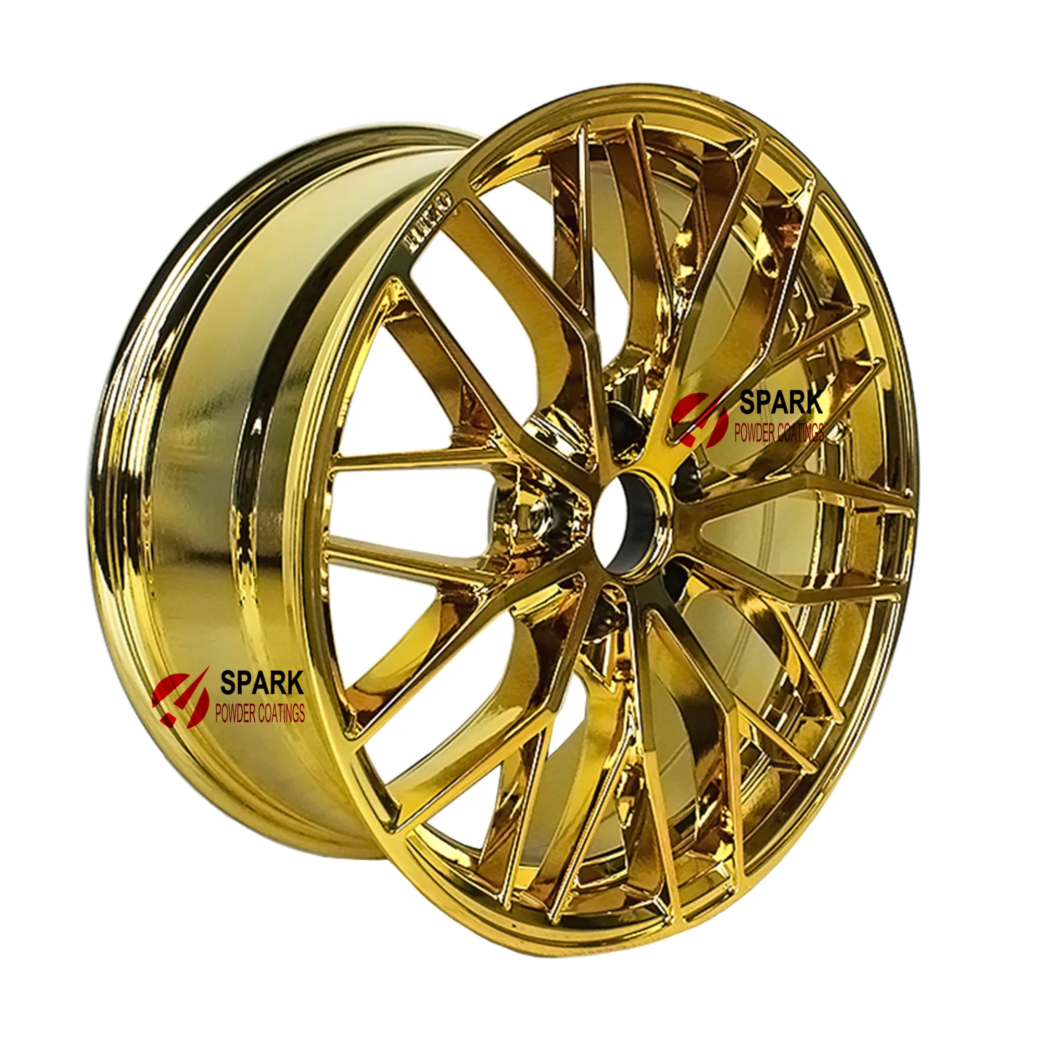24K Gold PVD Vacuum coating Forged Wheels Customized 1pc deep concave polished lip 18/19/20/21/22/23/24 inch alloy car rim forge