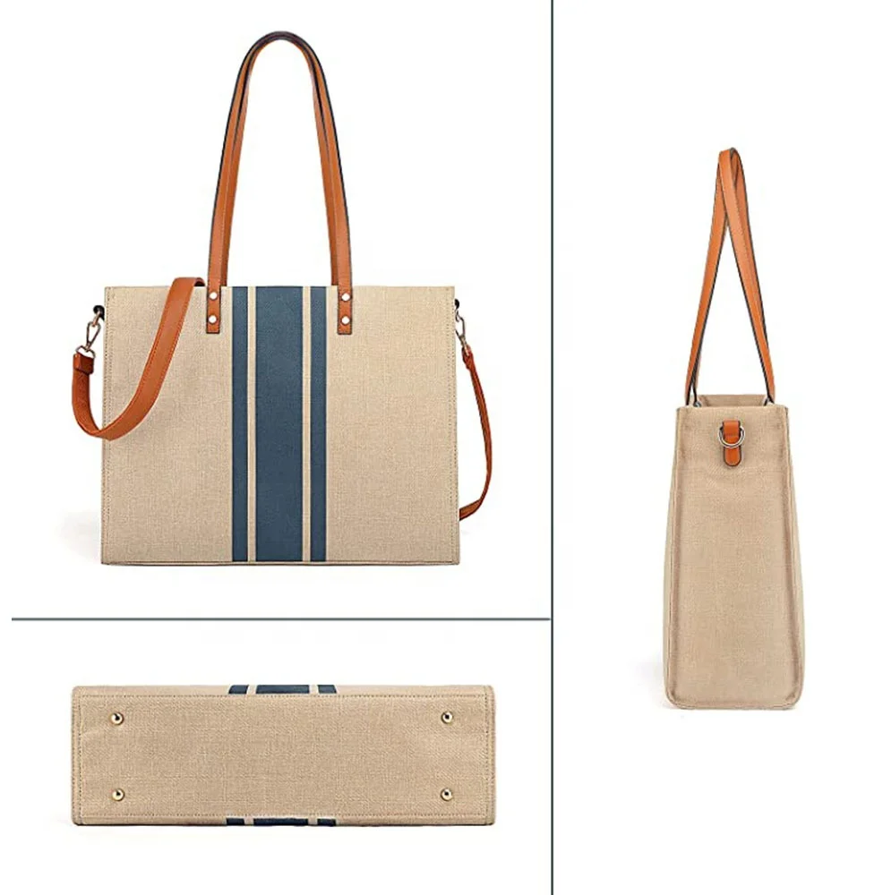 2022 Factory Custom LOGO Amazon Hot Sale Totebag Computer Messenger Bag  Shopping Large Tote Hand Bag Canvas Women Laptop bags