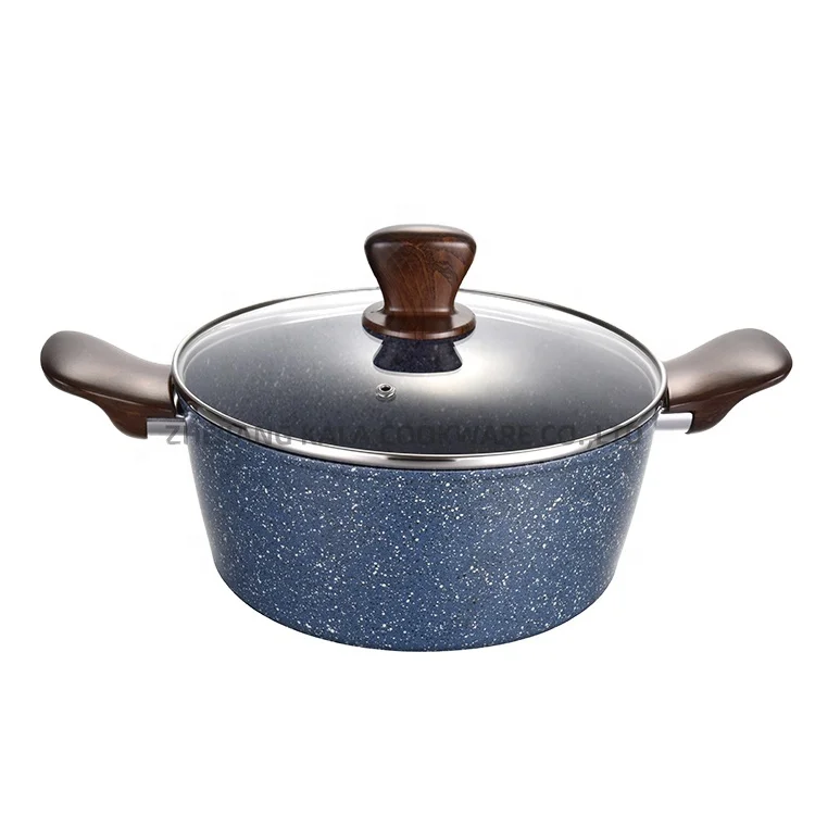 Kitchen Non-Stick Granite Cookware Set Marble Grill Frying Pan Forged Aluminum Cooking Pots Good Selling Spiral or Induction