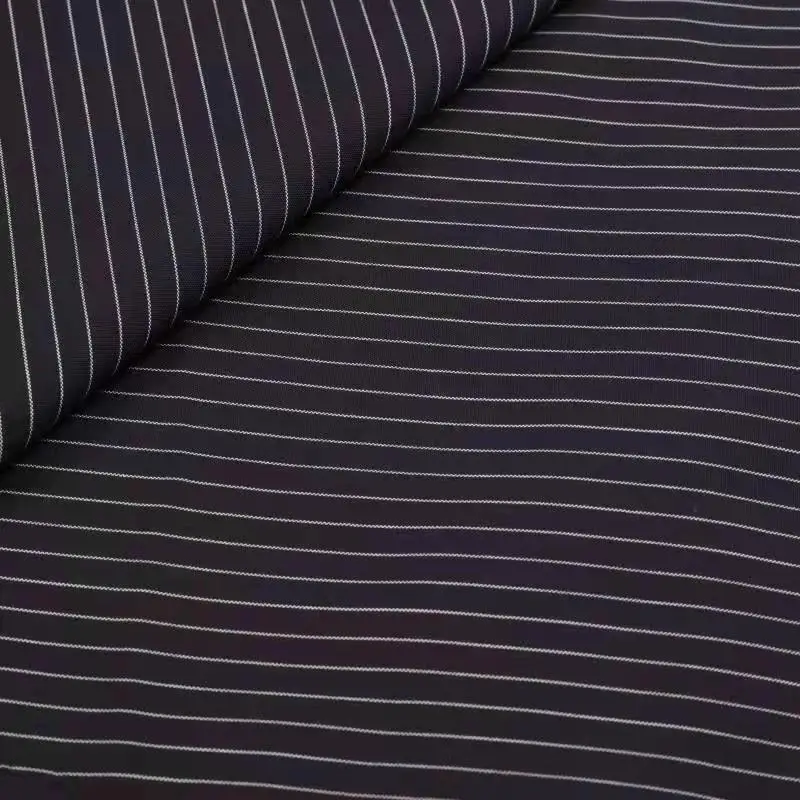 Китайская текстильная пряжа, окрашенная тканая 100% хлопчатобумажная саржевая полосатая Поплиновая ткань для мужских рубашек