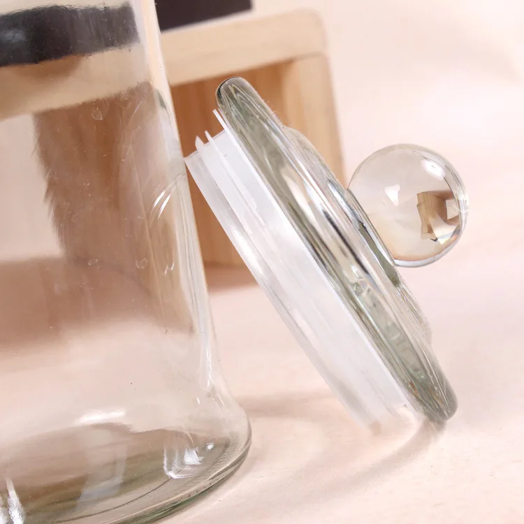 Glass Jar for food container vintage large glass Home Table Decor Tea Jar Transparent Glass Storage Jar with Lid