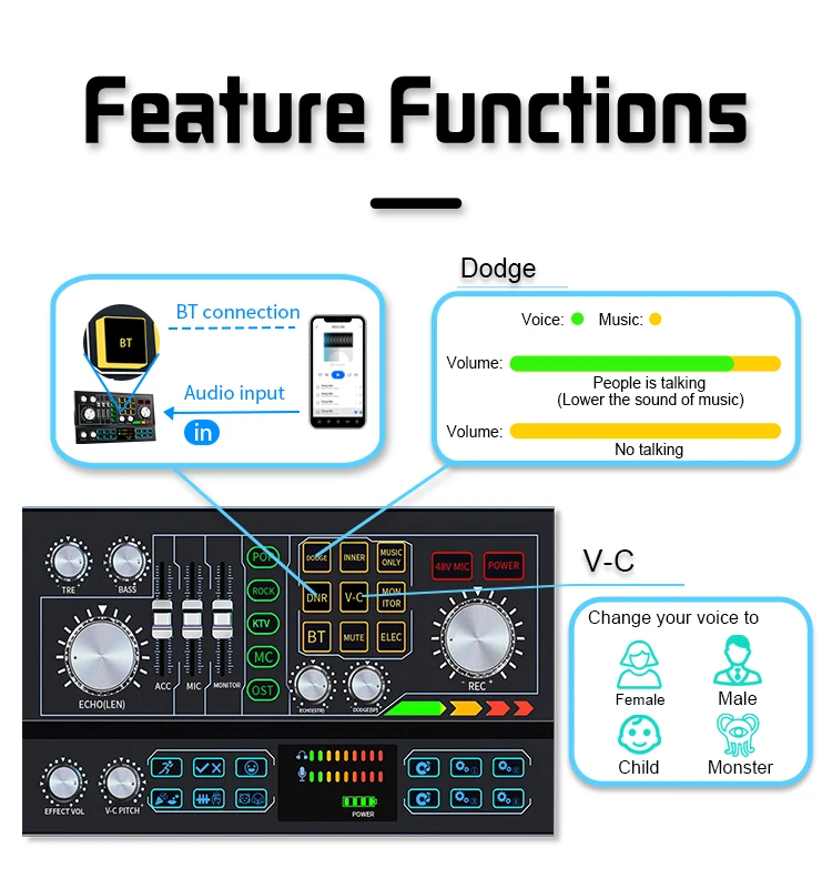 Hayner-Seek LIVE Special Microphone With Usb Audio Interface Streaming For Condenser Microphone wired With Studio Mixer