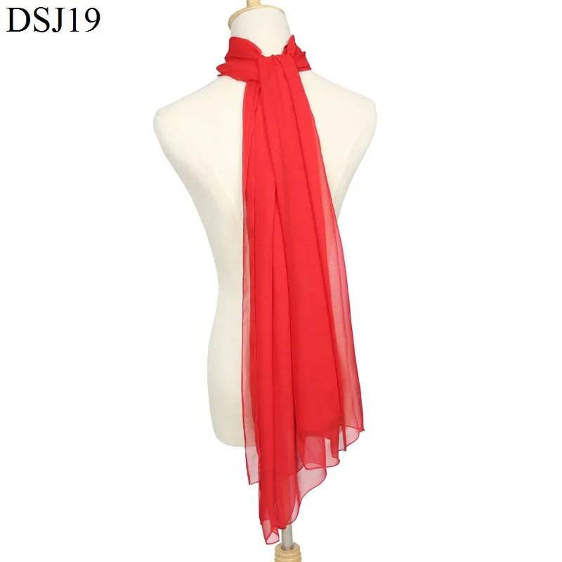 Selling solid white Georgette scarf Monochrome scarf sunscreen shawl runway dance scarf