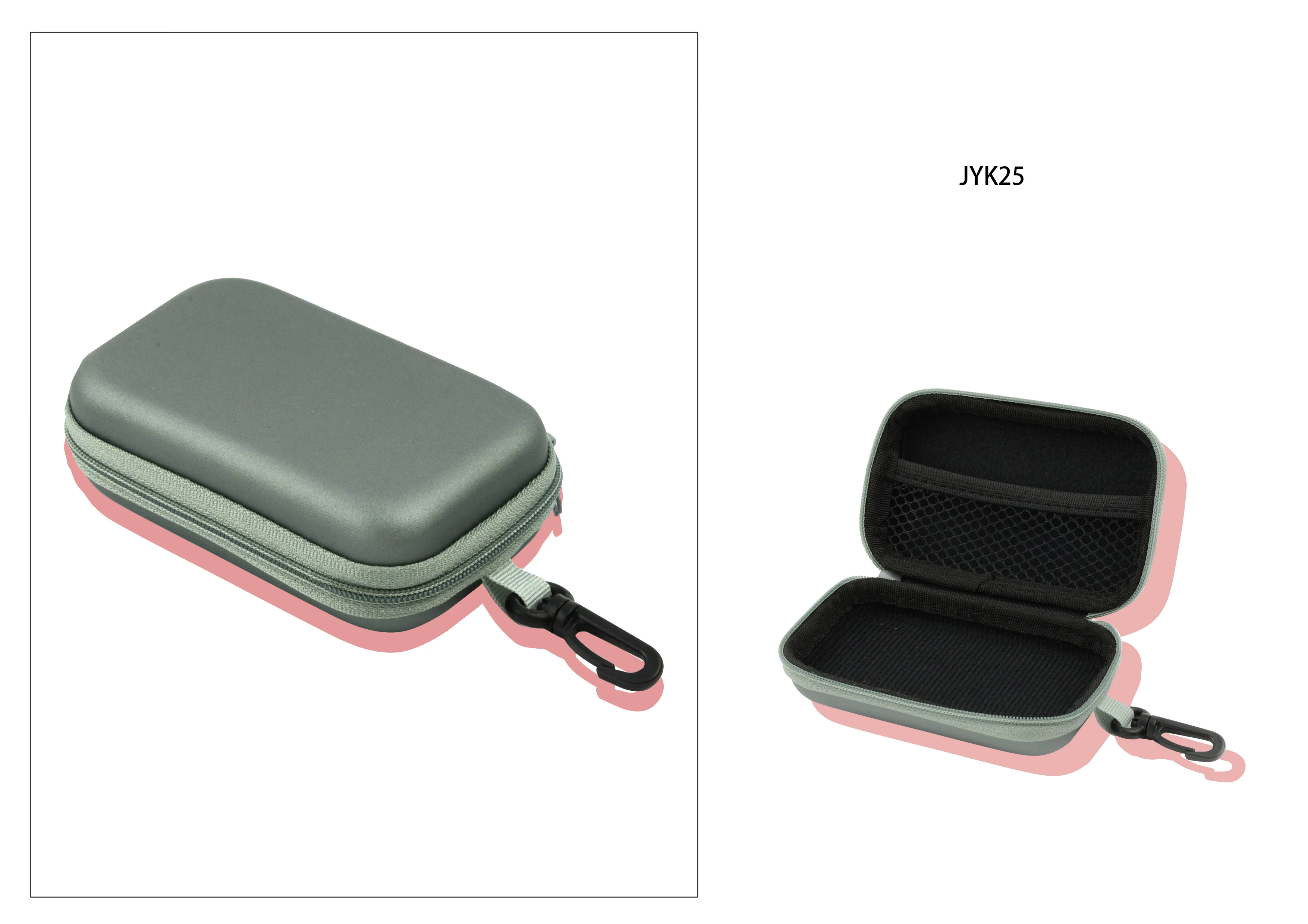 JJ CASE Round sharpe Black Color Hard Shell Large Carrying Headphones Case/Headset Travel Bag for headphone protect