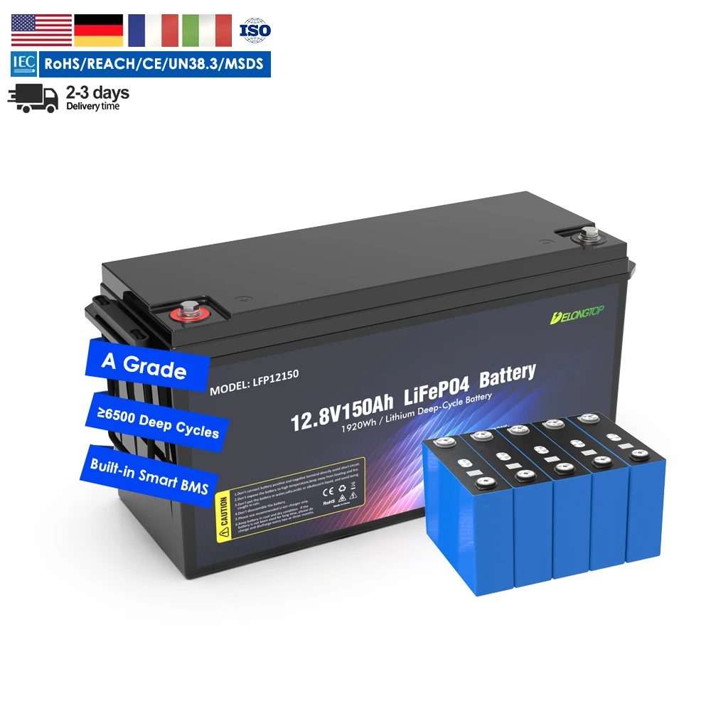 12v 150Ah LiFePO4 Battery UPS  Back Up System lifePO4 battery Rechargeable 12v lifePO4 Battery