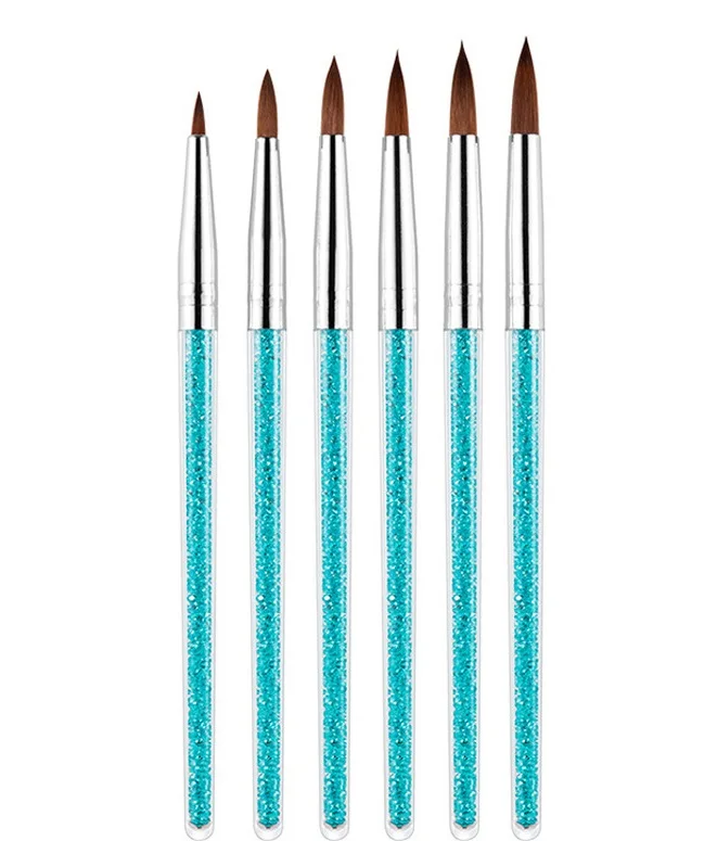 bin new Manicure Tool design crystal pen blue diamond 6 pieces/Set nail diy art acrylic brushes