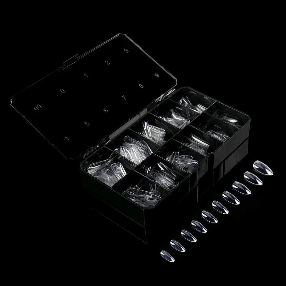 Nail Factory 500Pcs/Bag Oval Nails Natural Short Oval Tips Transparent False Artificial Nail Natural